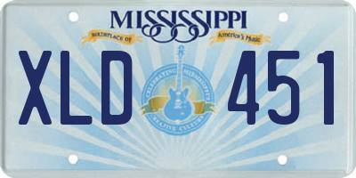 MS license plate XLD451