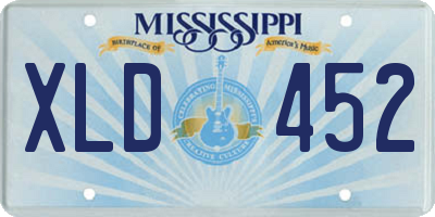 MS license plate XLD452