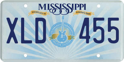 MS license plate XLD455