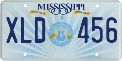 MS license plate XLD456