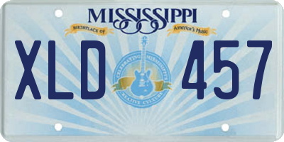 MS license plate XLD457