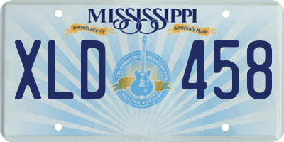 MS license plate XLD458