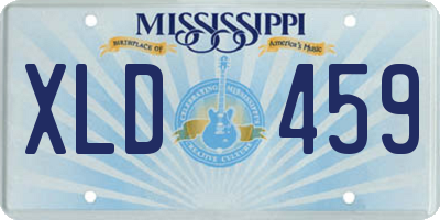 MS license plate XLD459