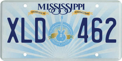 MS license plate XLD462