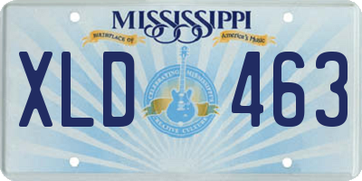 MS license plate XLD463