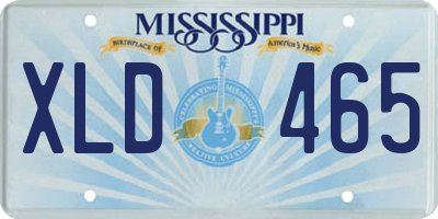 MS license plate XLD465