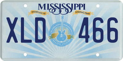 MS license plate XLD466