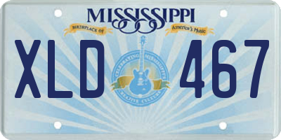 MS license plate XLD467