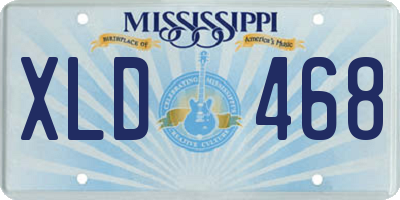 MS license plate XLD468