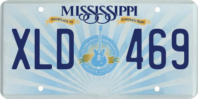 MS license plate XLD469