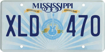 MS license plate XLD470