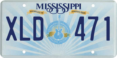 MS license plate XLD471