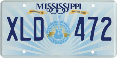 MS license plate XLD472