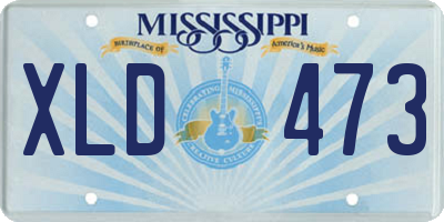 MS license plate XLD473