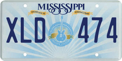 MS license plate XLD474