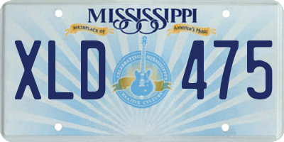 MS license plate XLD475