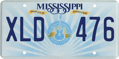 MS license plate XLD476