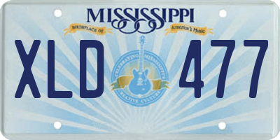MS license plate XLD477