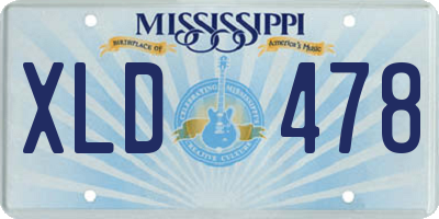 MS license plate XLD478