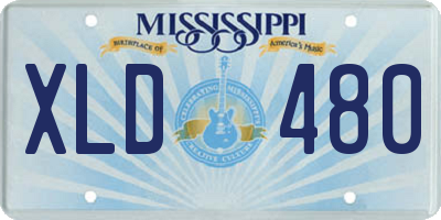 MS license plate XLD480