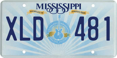 MS license plate XLD481