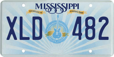 MS license plate XLD482