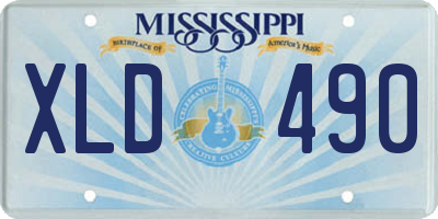 MS license plate XLD490