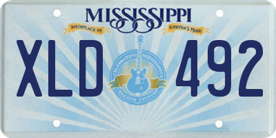 MS license plate XLD492