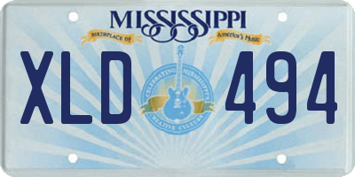 MS license plate XLD494