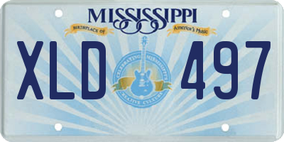 MS license plate XLD497