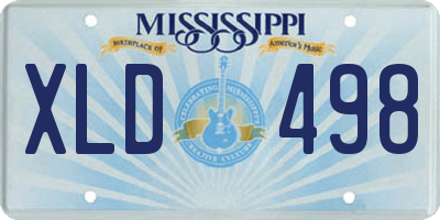 MS license plate XLD498