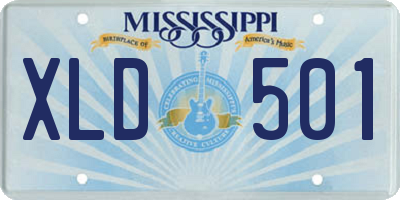 MS license plate XLD501