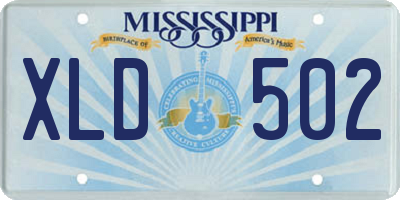 MS license plate XLD502