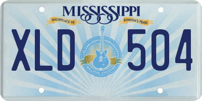 MS license plate XLD504