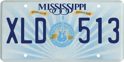 MS license plate XLD513