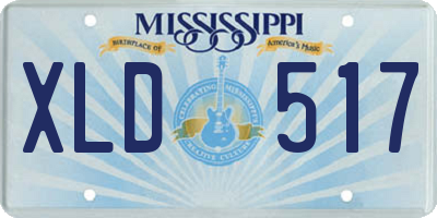 MS license plate XLD517