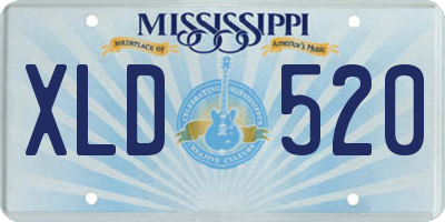 MS license plate XLD520