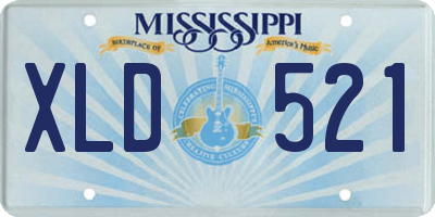 MS license plate XLD521