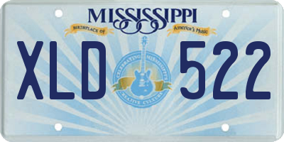 MS license plate XLD522