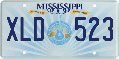 MS license plate XLD523