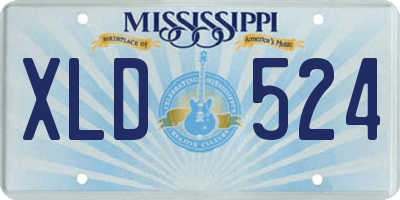 MS license plate XLD524