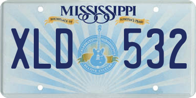 MS license plate XLD532