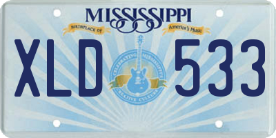 MS license plate XLD533