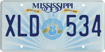 MS license plate XLD534