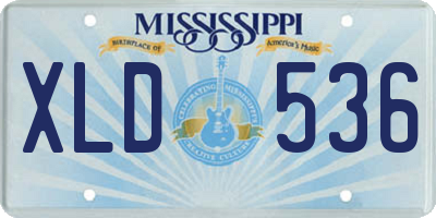 MS license plate XLD536