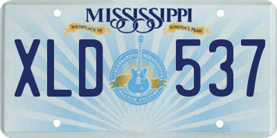 MS license plate XLD537
