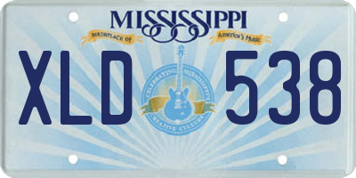 MS license plate XLD538