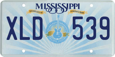 MS license plate XLD539