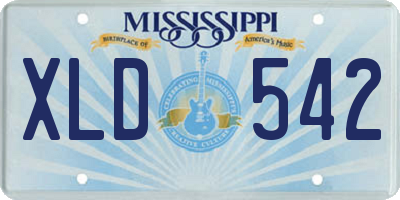 MS license plate XLD542