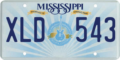 MS license plate XLD543